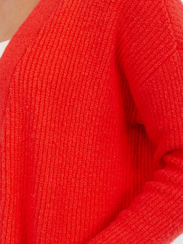 WOMEN'S LONG SLEEVE OPEN FRONT POCKETS CARDIGAN
