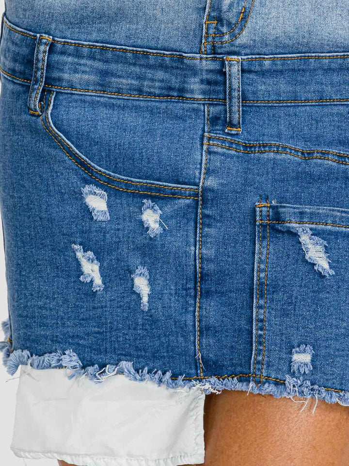 WOMEN'S LONG SLEEVE BUTTON UP POCKETS WASHED DENIM MIDI DRESS