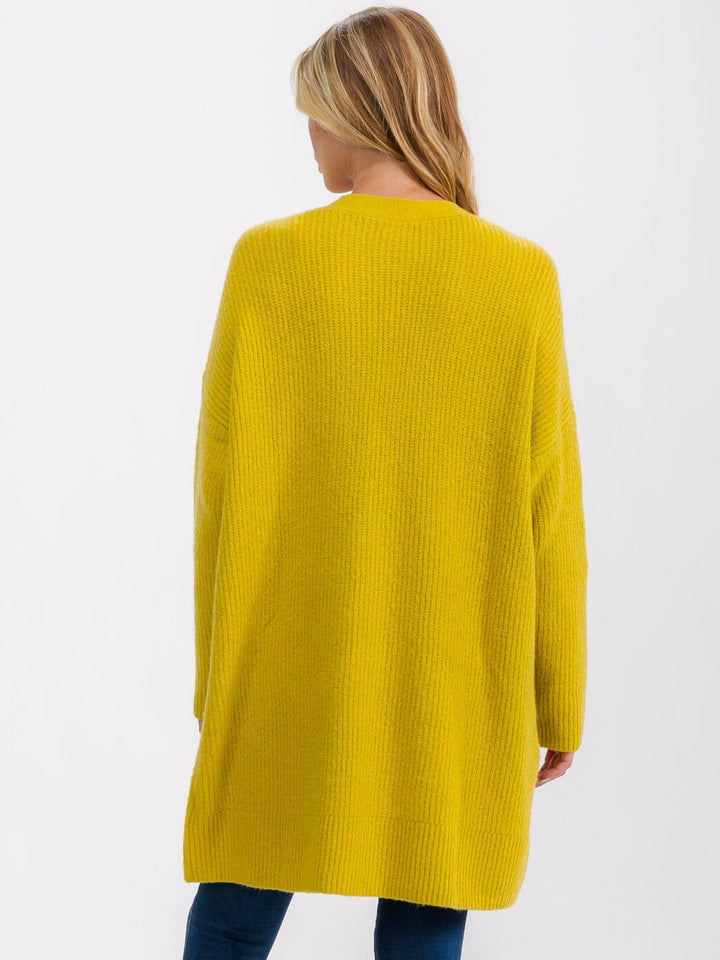 WOMEN'S LONG SLEEVE OPEN FRONT POCKETS CARDIGAN