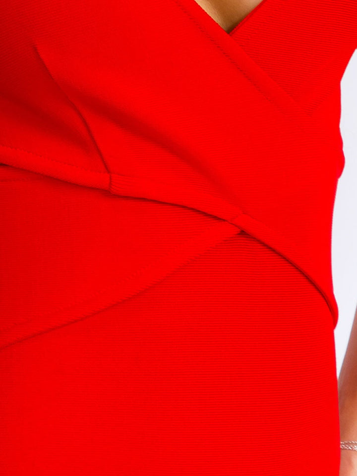 WOMEN'S SLEEVELESS V-NECK BODYCON SIDE CUT OUT BANDAGE MINI DRESS