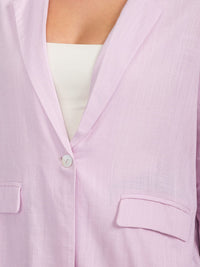 WOMEN'S LONG SLEEVE BUTTON CLOSURE FRONT POCKETS BLAZER