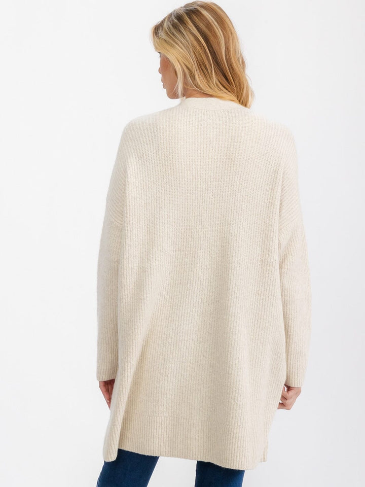 WOMEN'S LONG SLEEVE OPEN FRONT POCKETS CARDIGAN