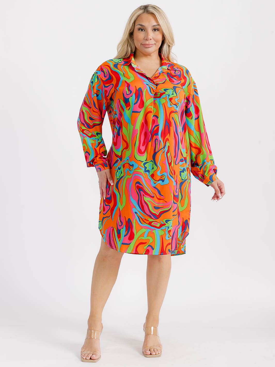 PLUS SIZE SHORT PUFF SLEEVE BACK RUCHED FLORAL MIDI DRESS (Copy)