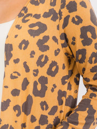 WOMEN'S LONG SLEEVES OPEN FRONT POCKETS ANIMAL PRINT CARDIGAN