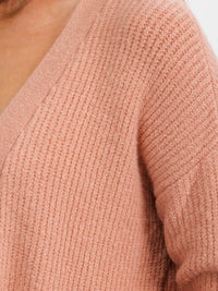 WOMEN'S LONG SLEEVE OPEN FRONT POCKETS CARDIGAN
