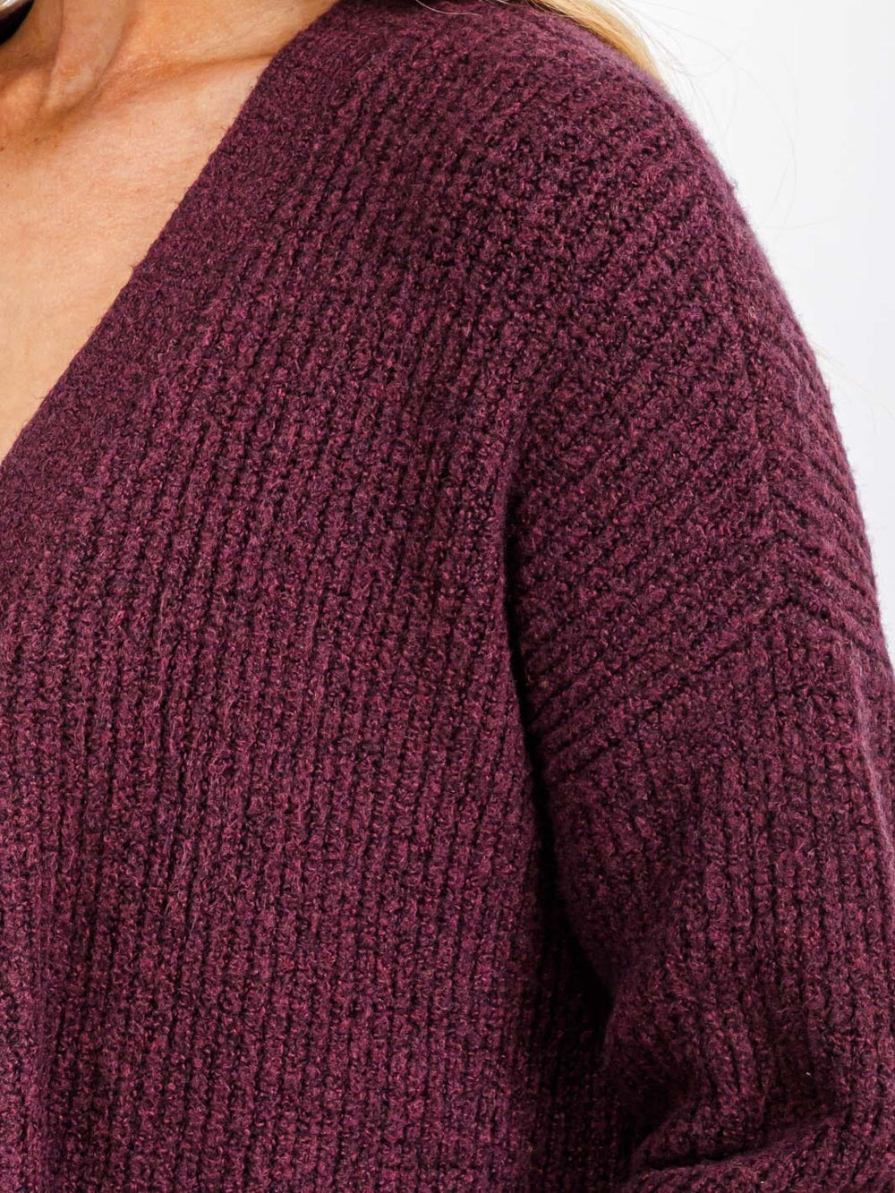 WOMEN'S LONG SLEEVE OPEN FRONT POCKETS CARDIGAN