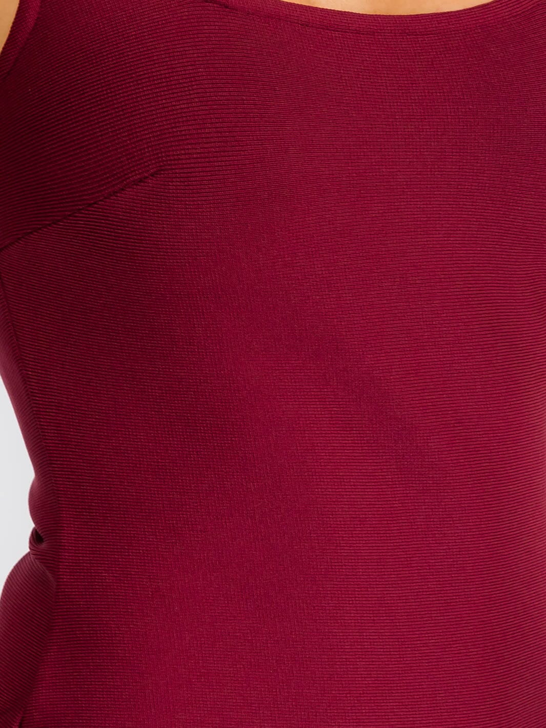 WOMEN'S SLEEVELESS SQUARE NECK SIDE SLIT BODYCON BANDAGE MIDI DRESS