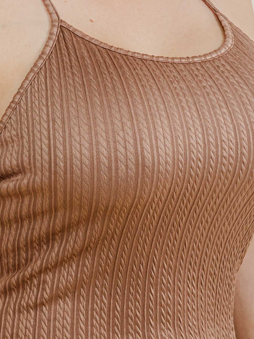 PLUS SIZE SLEEVELESS OPEN BACK BODYCON DETAILED MAXI DRESS