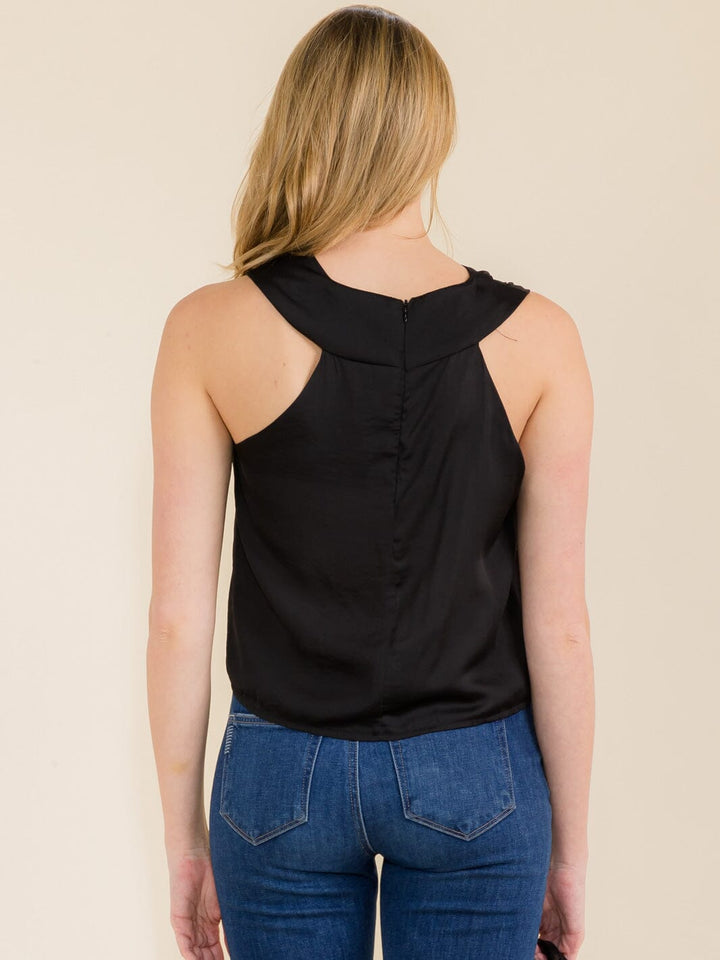 WOMEN'S SLEEVELESS COWL NECK TANK TOP