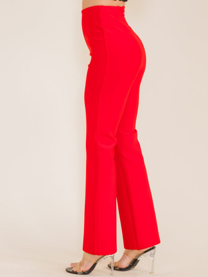 WOMEN'S ZIPPER CLOSURE BANDAGE BELL LEG PANTS