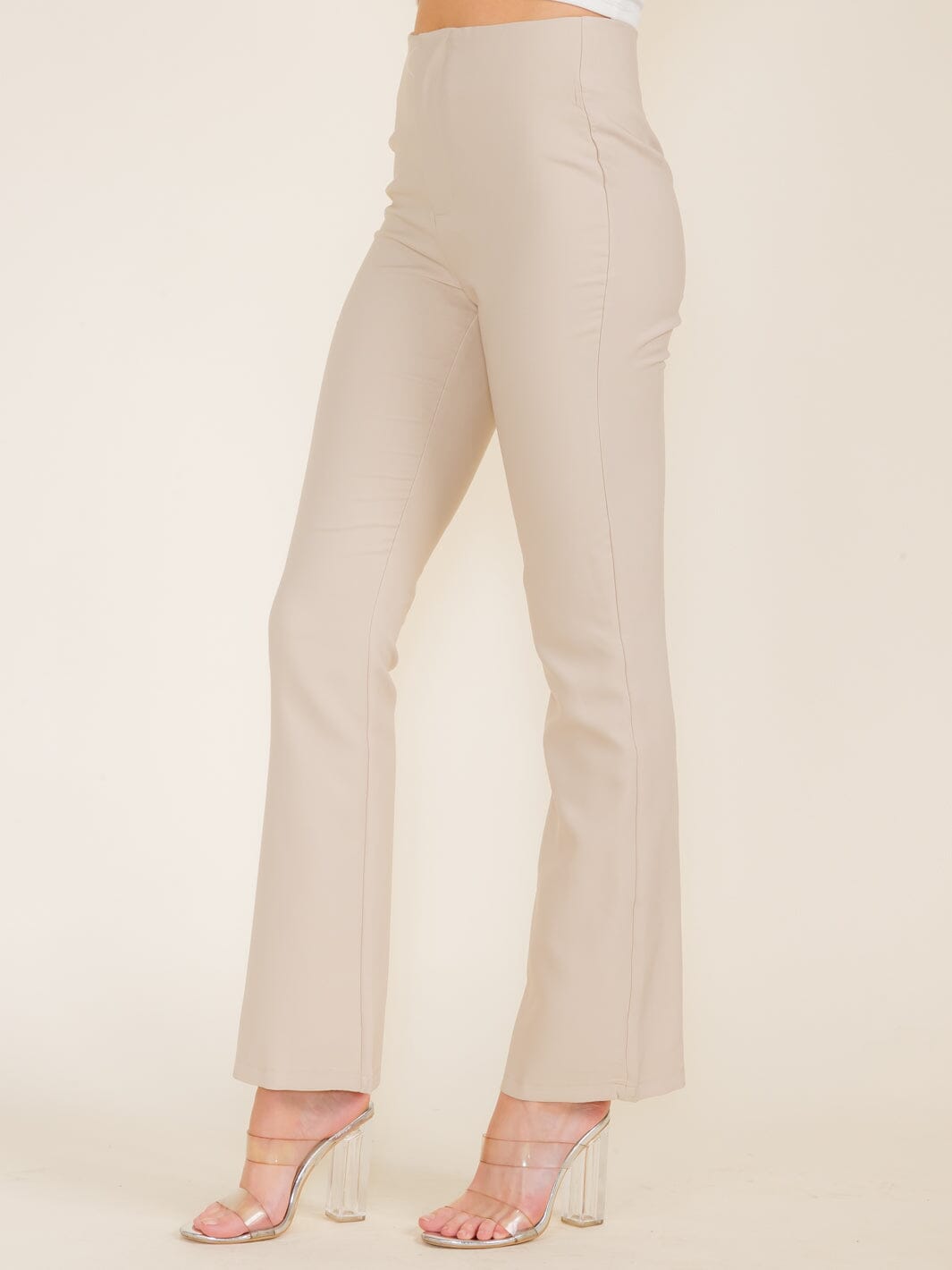 WOMEN'S ZIPPER CLOSURE WIDE LEG PANTS
