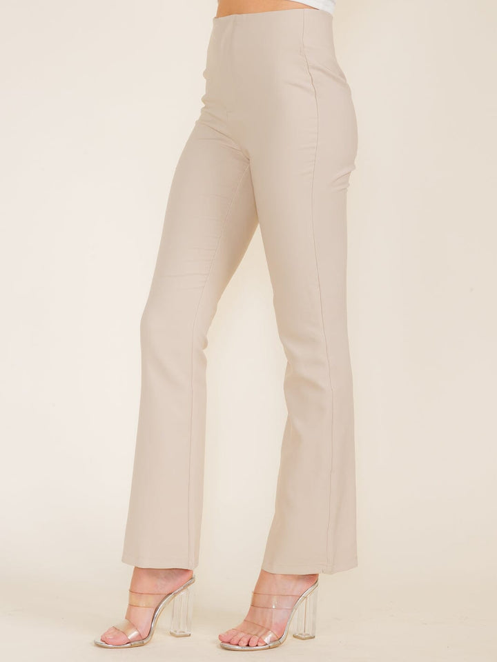 WOMEN'S ZIPPER CLOSURE WIDE LEG PANTS