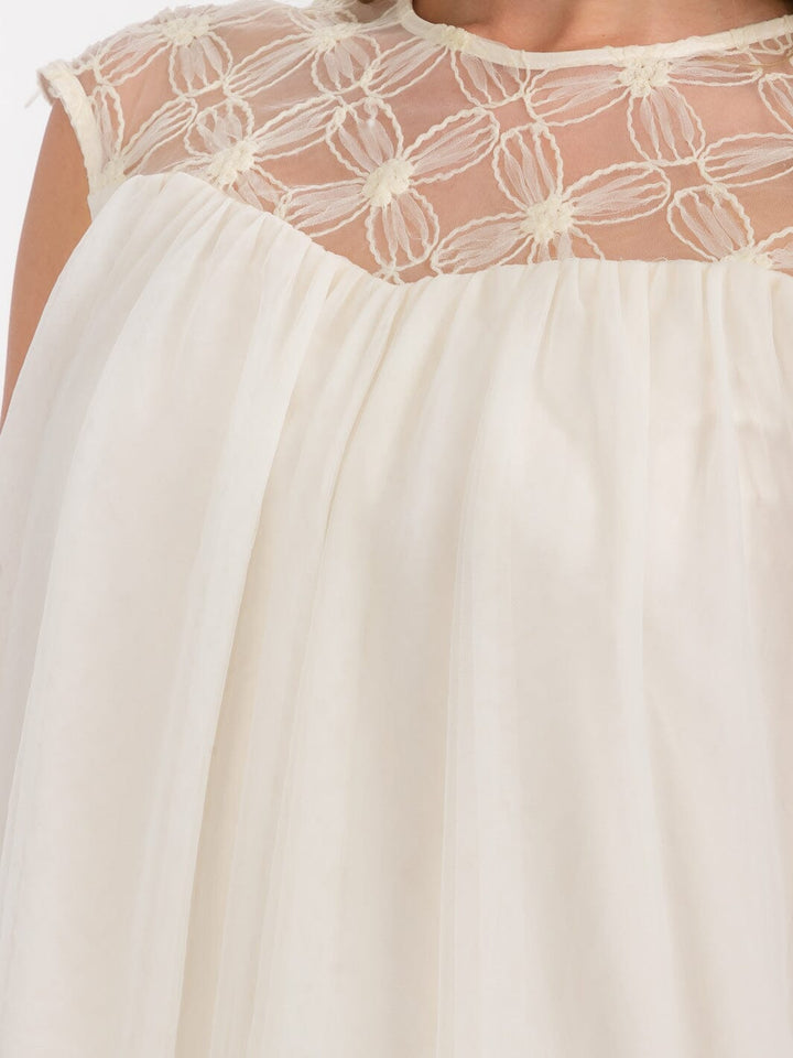 WOMEN'S SLEEVELESS LACE TUNIC BABYDOLL MINI DRESS