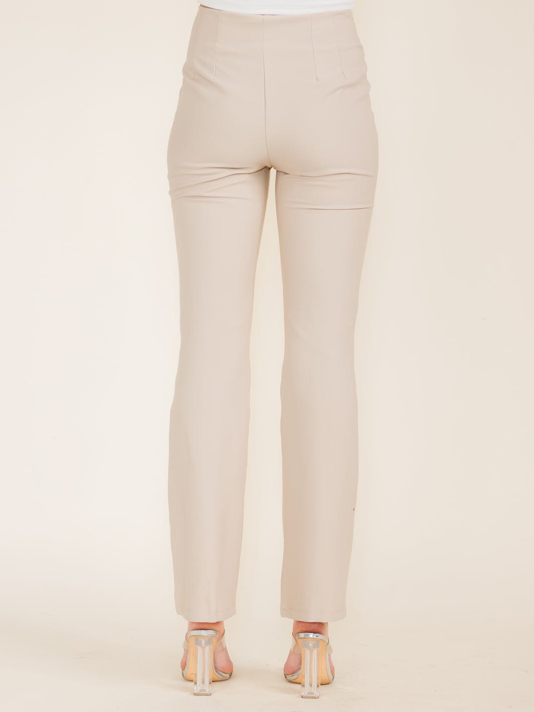 WOMEN'S ZIPPER CLOSURE WIDE LEG PANTS