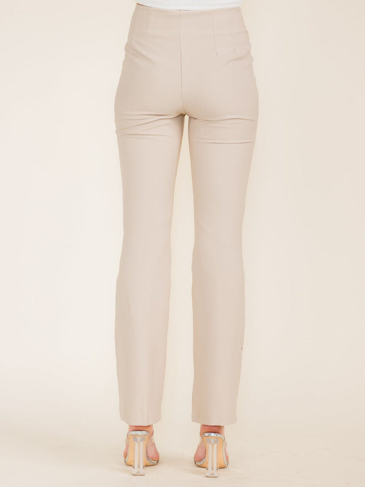 WOMEN'S ZIPPER CLOSURE WIDE LEG PANTS