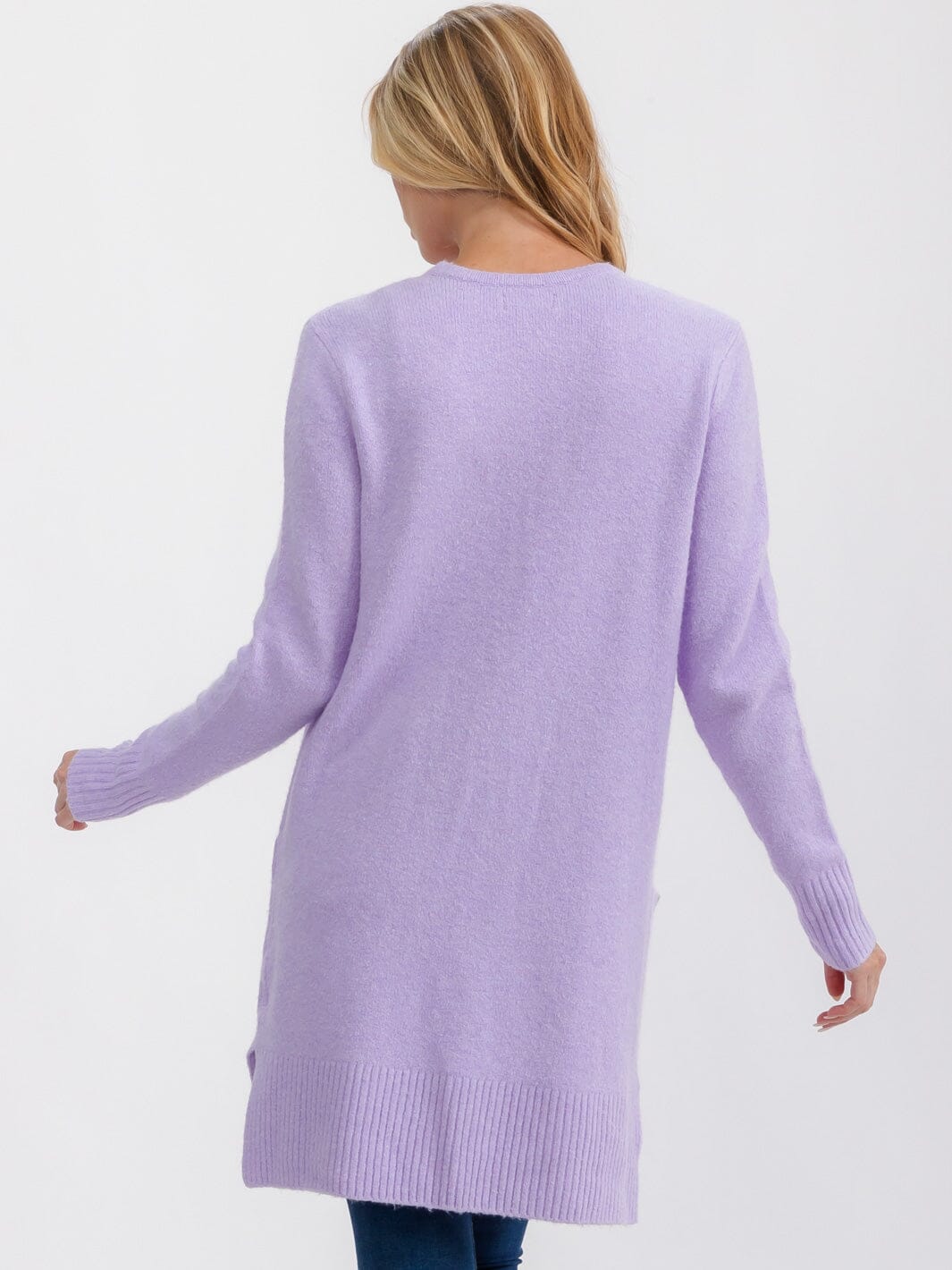 WOMEN'S LONG SLEEVE OPEN FRONT POCKETS CARDIGAN