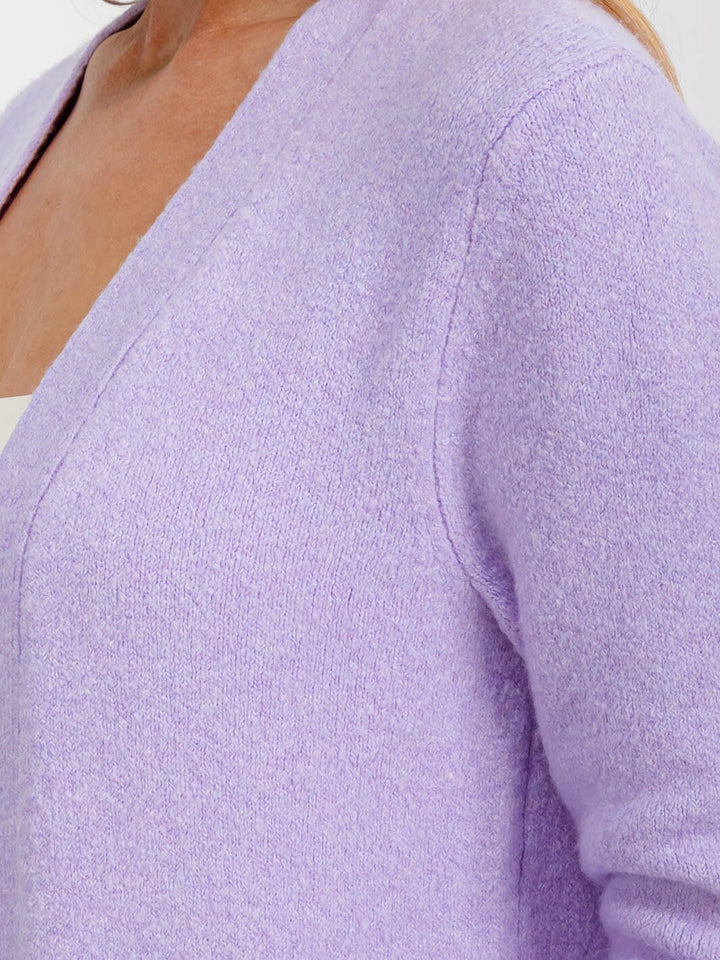 WOMEN'S LONG SLEEVE OPEN FRONT POCKETS CARDIGAN
