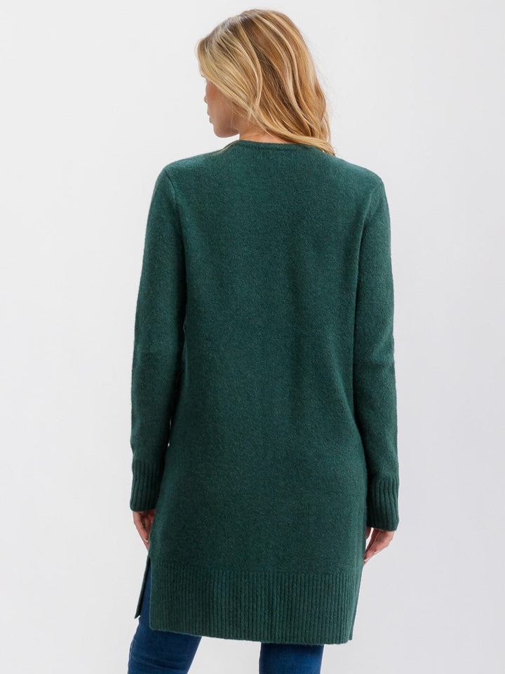 WOMEN'S LONG SLEEVE OPEN FRONT POCKETS CARDIGAN