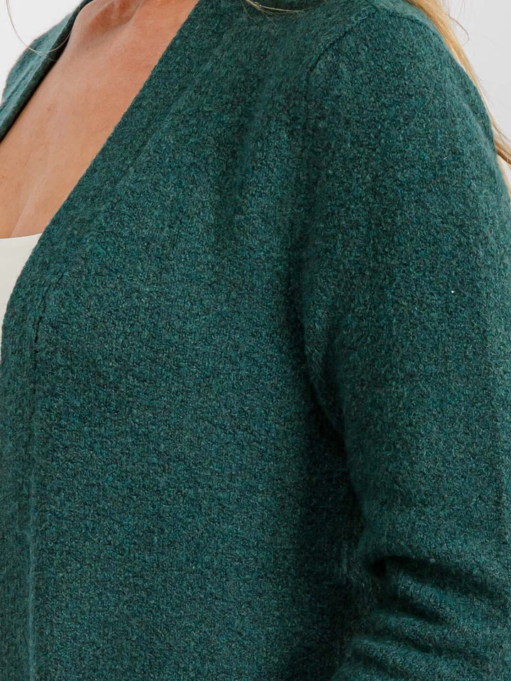WOMEN'S LONG SLEEVE OPEN FRONT POCKETS CARDIGAN