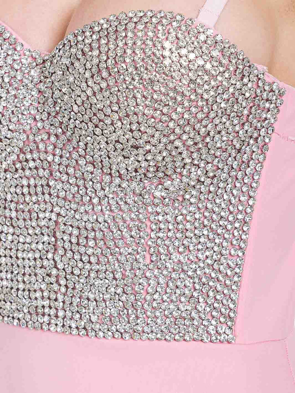 WOMEN'S SLEEVELESS SIDE SLIT STUDDED BRA BODYCON MIDI DRESS