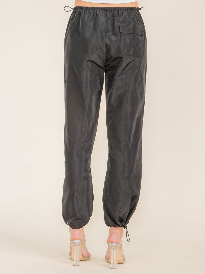 WOMEN'S ELASTIC WAIST POCKETS JOGGER PANTS