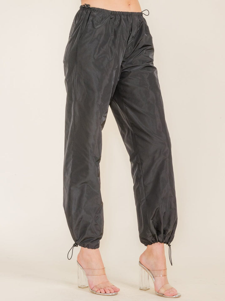 WOMEN'S ELASTIC WAIST POCKETS JOGGER PANTS