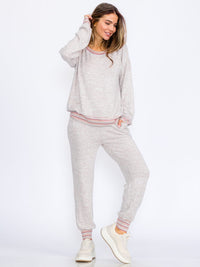 WOMEN'S ELASTIC WAIST FRONT POCKETS JOGGER LEG PANTS