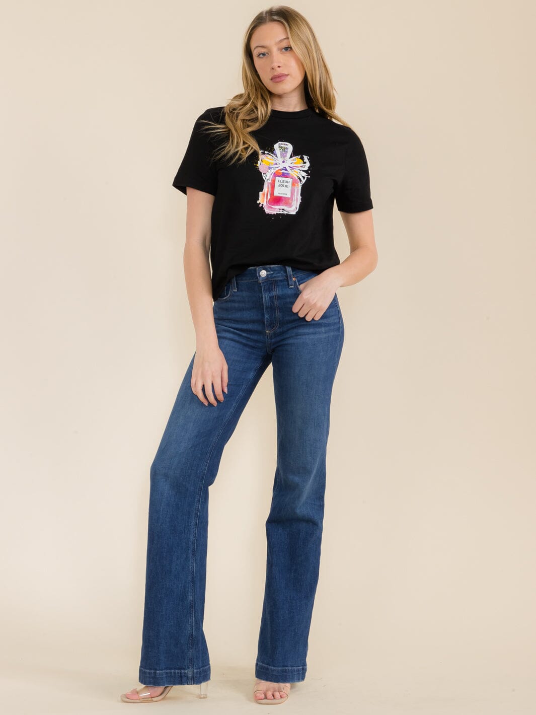 WOMEN'S SHORT SLEEVE GRAPHIC DETAILED T-SHIRT