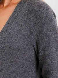 WOMEN'S LONG SLEEVE OPEN FRONT POCKETS CARDIGAN