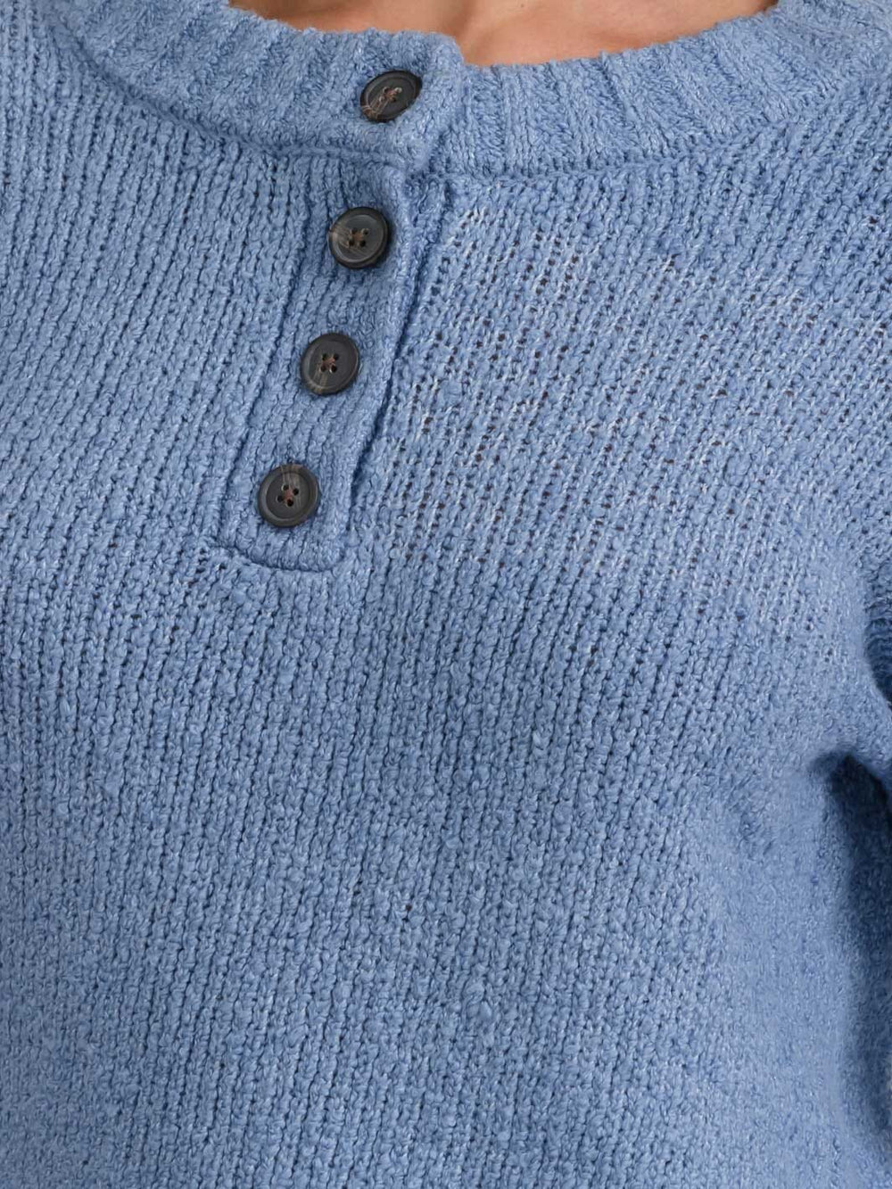 WOMEN'S LONG SLEEVE BUTTON UP KNIT PULLOVER SWEATER