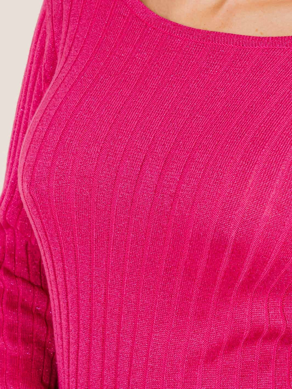 WOMEN'S LONG BELL SLEEVE OPEN BACK RIBBED SHIMMER MINI DRESS