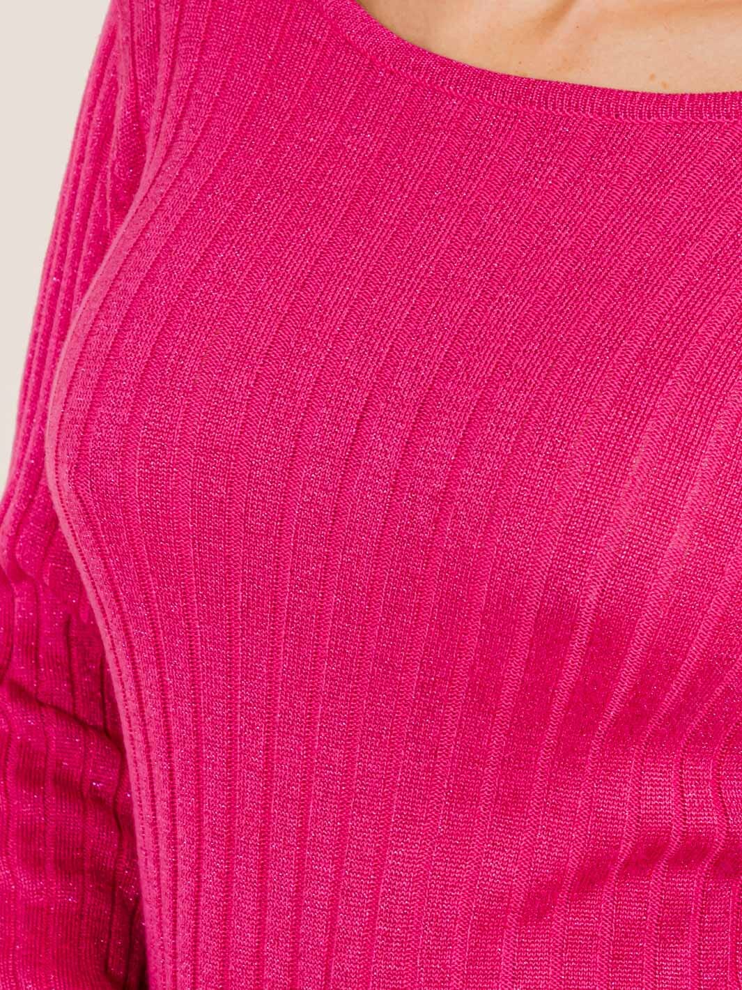 WOMEN'S LONG BELL SLEEVE OPEN BACK RIBBED SHIMMER MINI DRESS