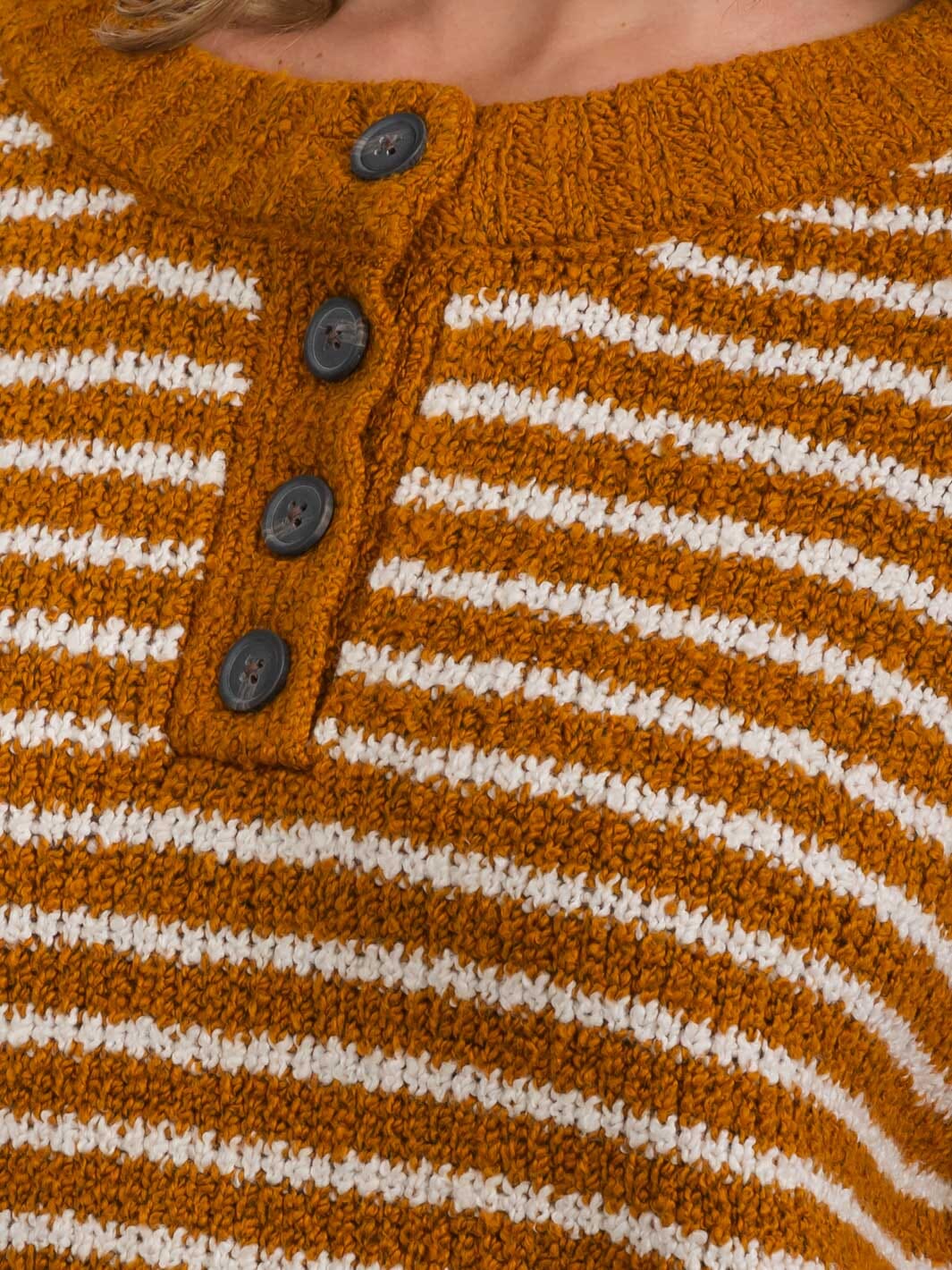 WOMEN'S LONG SLEEVE BUTTON UP KNIT COLORBLOCK PULLOVER SWEATER