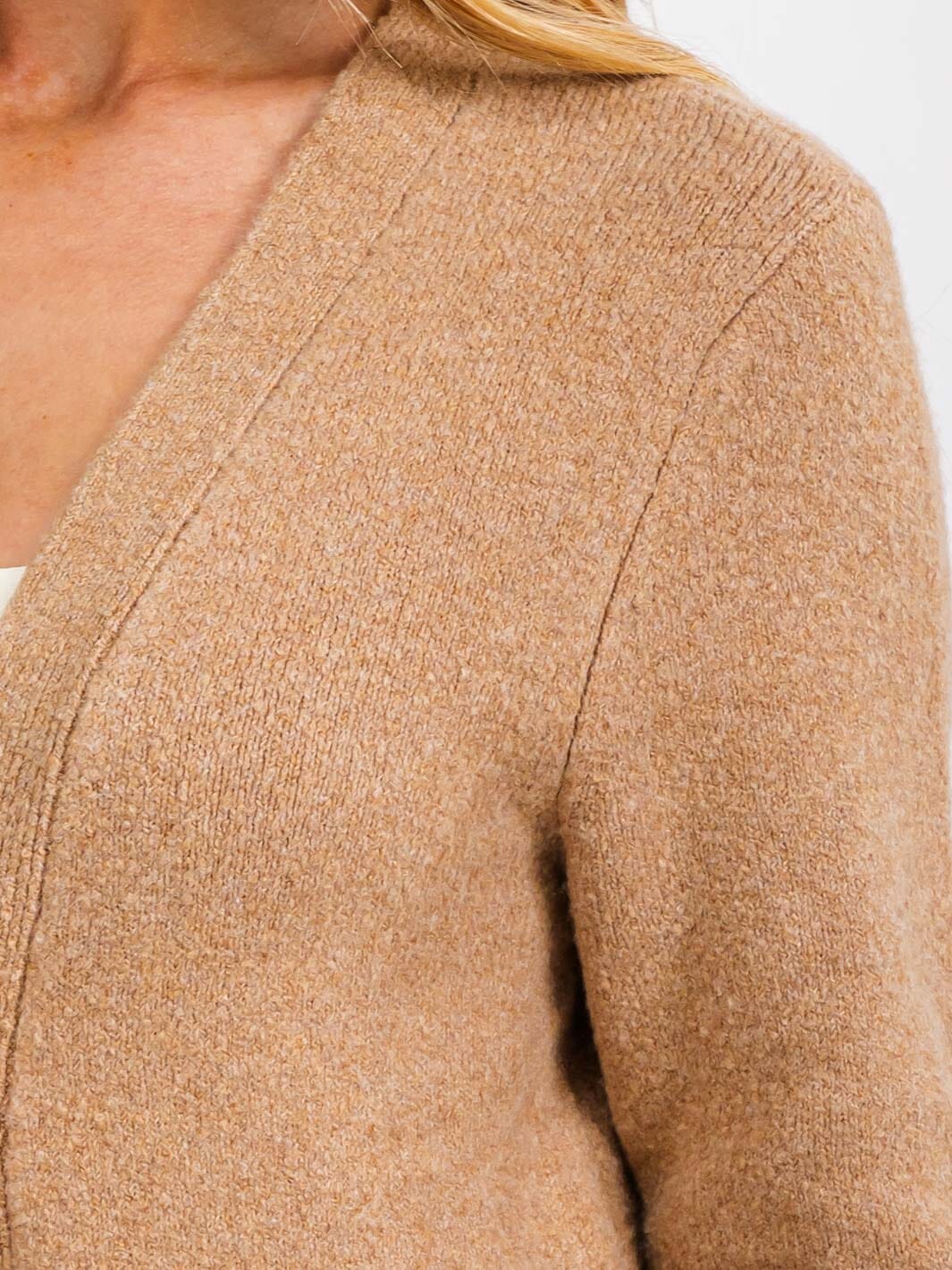WOMEN'S LONG SLEEVE OPEN FRONT POCKETS CARDIGAN