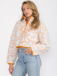 WOMEN'S LONG SLEEVE ZIP UP COLORBLOCK PULLOVER SWEATER