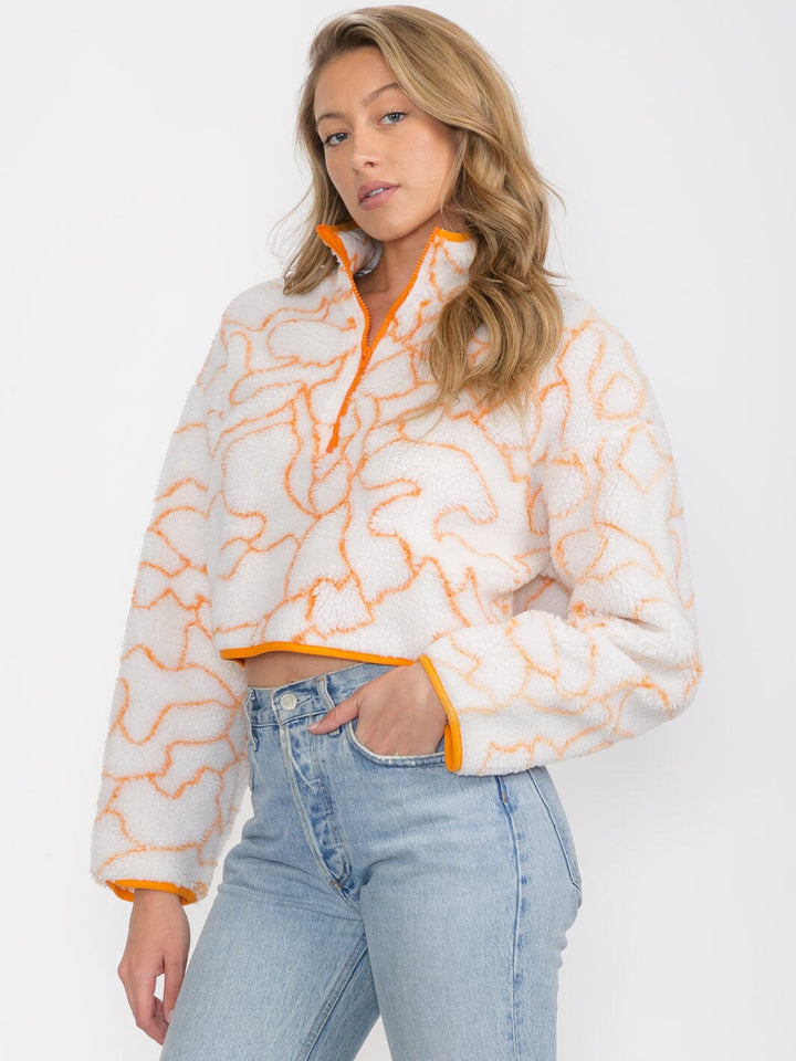 WOMEN'S LONG SLEEVE ZIP UP COLORBLOCK PULLOVER SWEATER