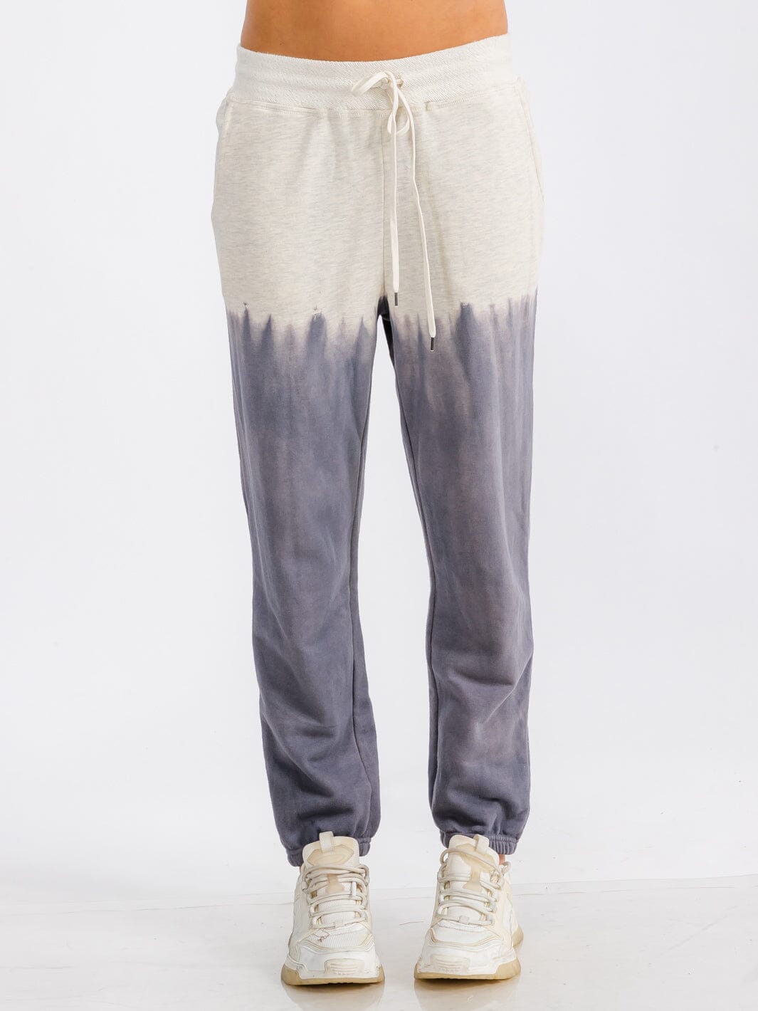 WOMEN'S ELASTIC WAIST FRONT POCKET COLORBLOCK SWEATPANTS