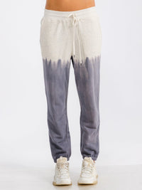 WOMEN'S ELASTIC WAIST FRONT POCKET COLORBLOCK SWEATPANTS