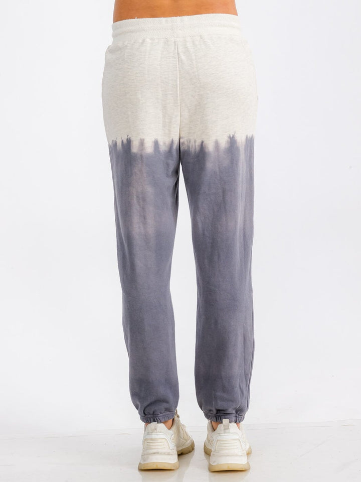 WOMEN'S ELASTIC WAIST FRONT POCKET COLORBLOCK SWEATPANTS