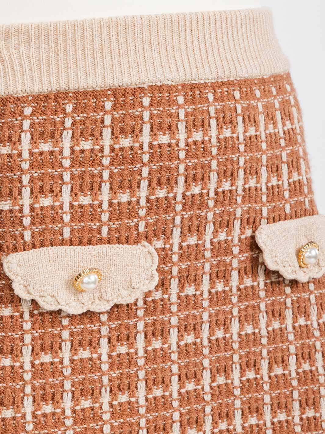 WOMEN'S ELASTIC WAIST PLAID MINI SKIRT