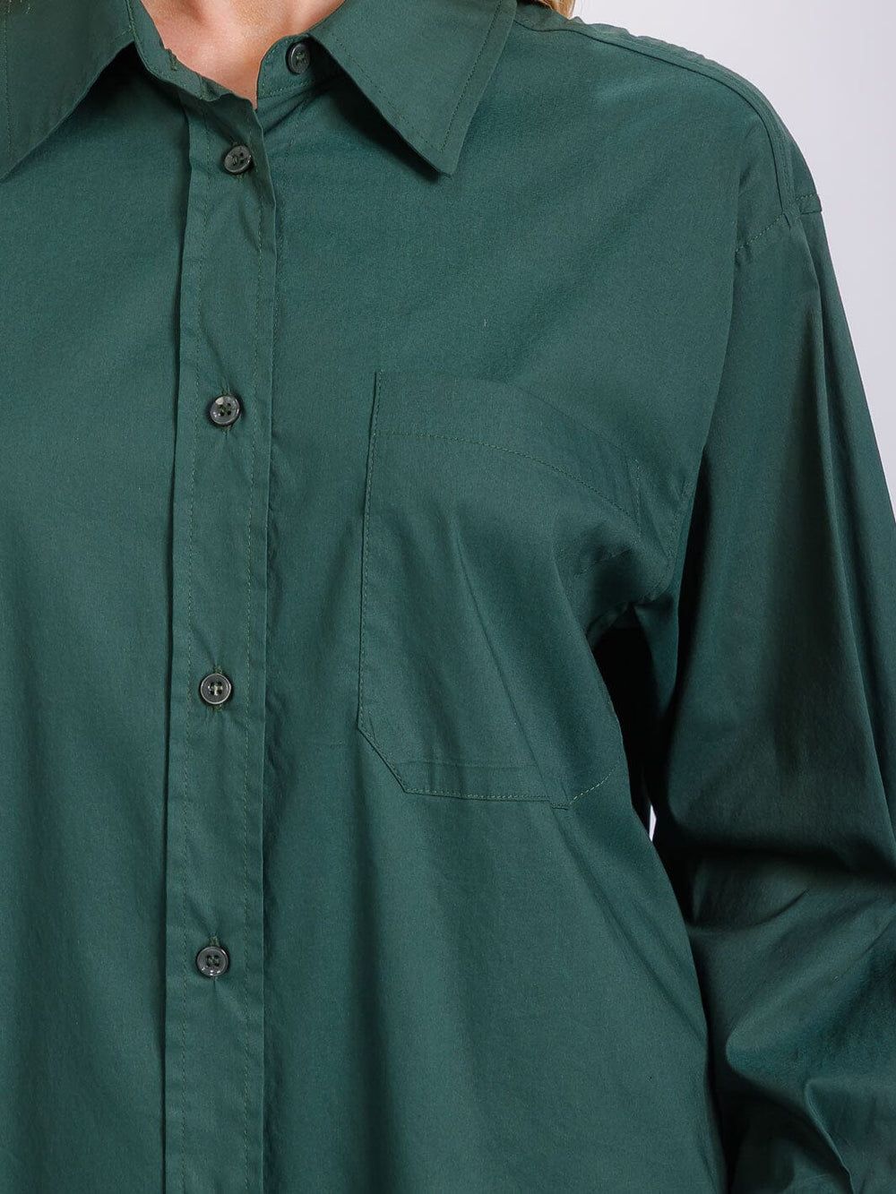 WOMEN'S LONG SLEEVE BUTTON CLOSURE SOLID HIGH-LOW BLOUSE