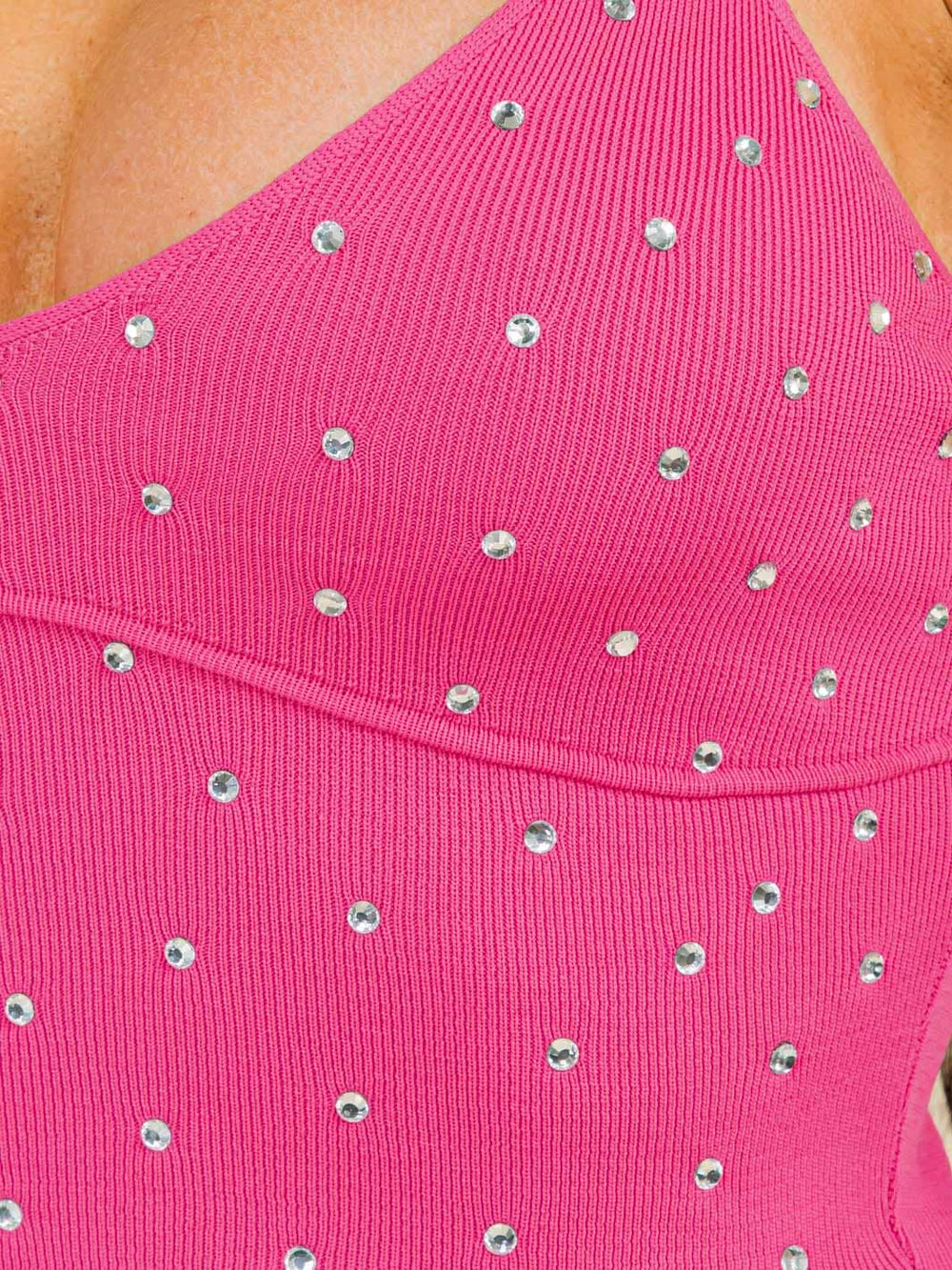 WOMEN'S SLEEVELESS V-NECK STUDS DETAILED CAMI TOP