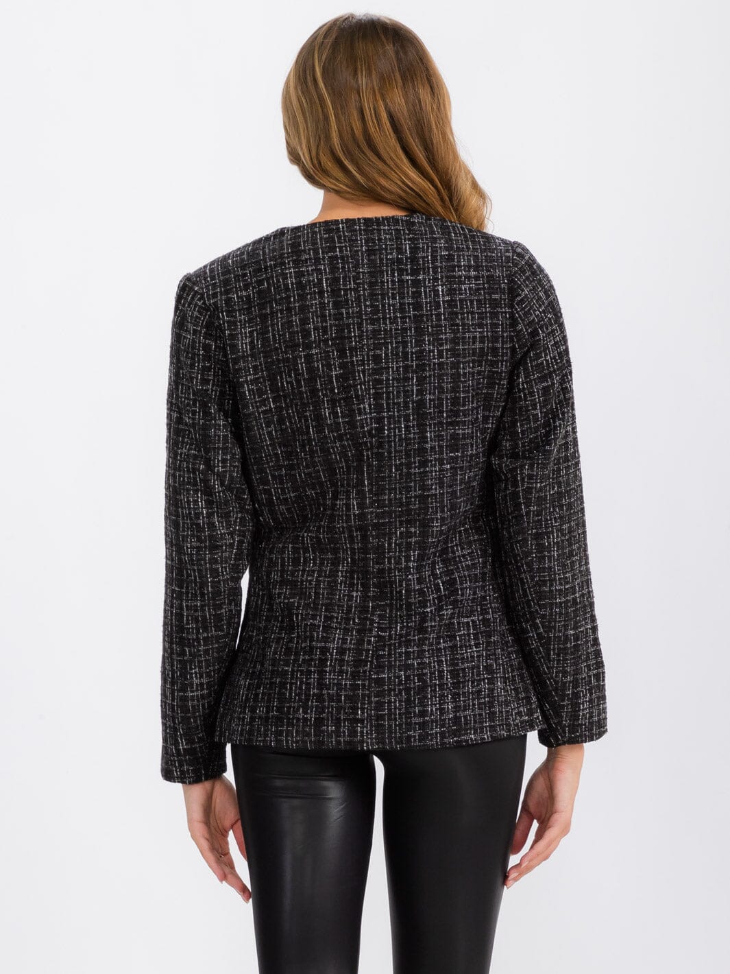 WOMEN'S LONG SLEEVE BUTTON CLOSURE FRONT POCKET BLAZER