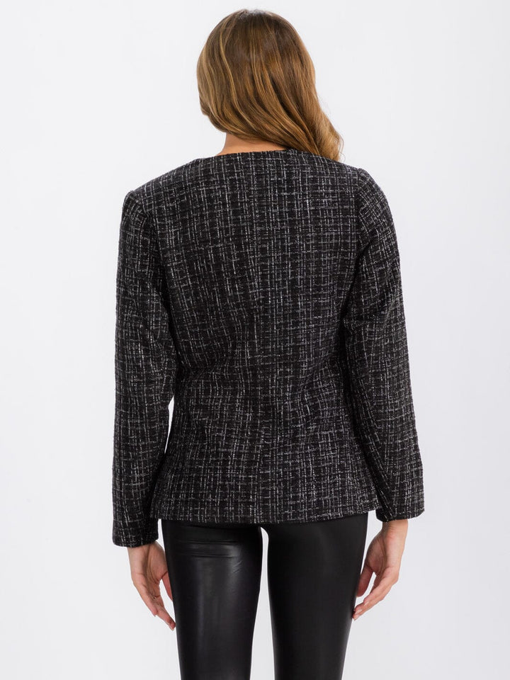 WOMEN'S LONG SLEEVE BUTTON CLOSURE FRONT POCKET BLAZER
