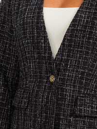 WOMEN'S LONG SLEEVE BUTTON CLOSURE FRONT POCKET BLAZER