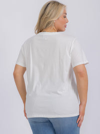 PLUS SIZE SHORT SLEEVE GRAPHIC TOP SUNSHINE