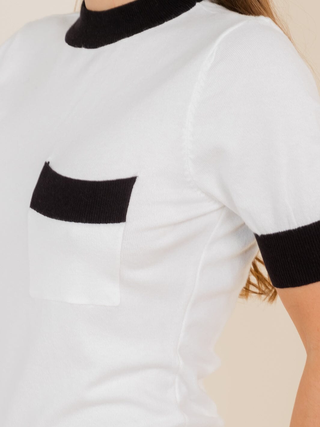 WOMEN'S SHORT SLEEVE FRONT POCKET COLORBLOCK MINI DRESS