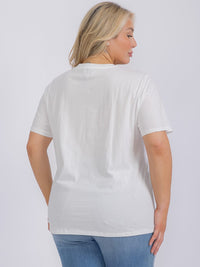 PLUS SIZE SHORT SLEEVE GRAPHIC TOP HUG