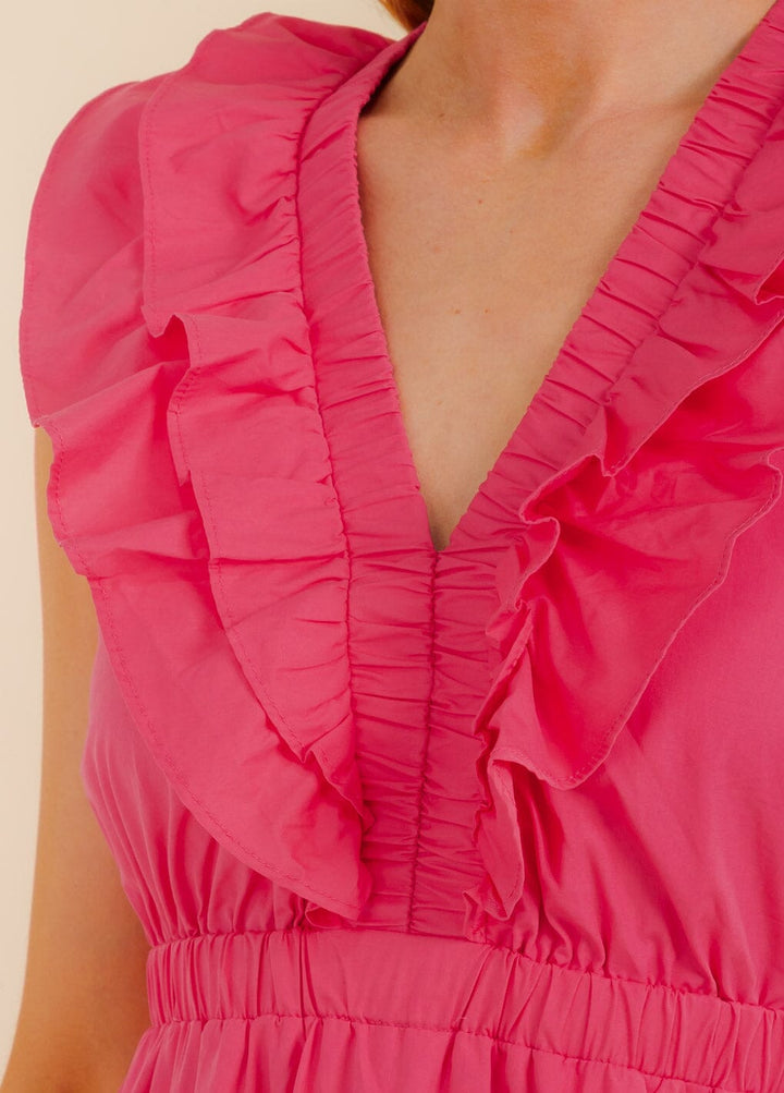 WOMEN'S SLEEVELESS V-NECK OPEN BACK HIGH-LOW MAXI DRESS