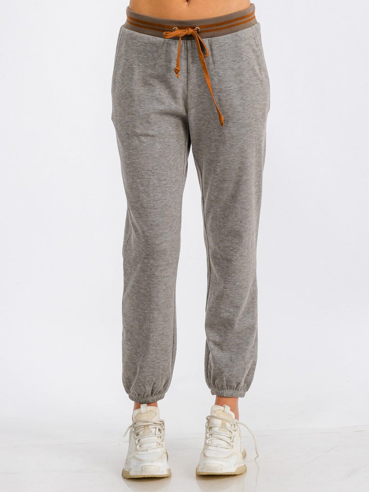 WOMEN'S ELASTIC WAIST FRONT POCKET JOGGER SWEATPANTS (Copy)